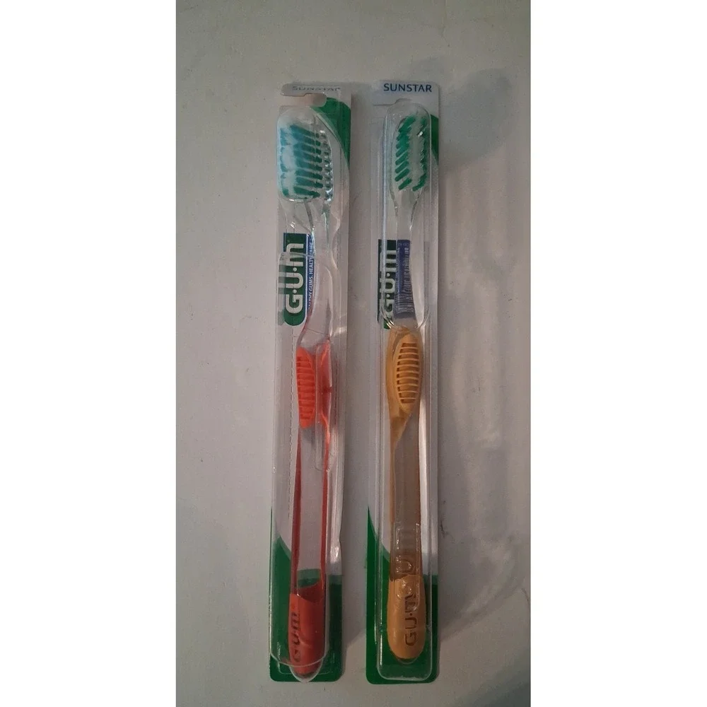 Lot of 2 GUM 471 (Discontinued) Microtip Compact Soft Toothbrush (4 rows)
